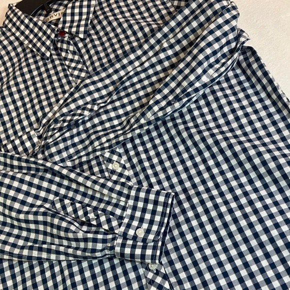 Orvis Navy and White Plaid Button Down Shirt - Picture 6 of 7
